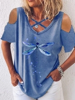 Butterfly Casual Cotton Short Sleeve T-Shirts - Noracora