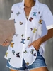 Butterfly Short Sleeve Shirts - Noracora