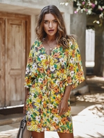 Buttoned Shift Cotton Short Sleeve Causal Dresses
