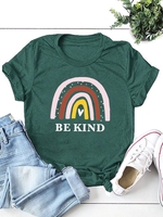 Cartoon Shift Short Sleeve Sweet & Cute T-Shirts - Noracora