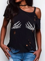 Casual Abstract Printed Causal Tops
