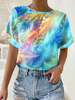 Casual Abstract Summer Daily Loose Jersey Short sleeve H-Line Medium Elasticity T-shirts for Women