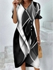 Casual Abstract Summer Polyester Daily Midi H-Line Regular GC Dresses for Women