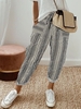 Casual All Season Abstract stripes Natural Micro-Elasticity Loose Turnip pants Regular Mini Pants for Women