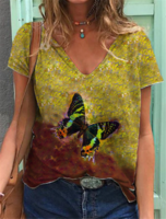 Casual Animal Long Sleeve Printed T-Shirts - Noracora