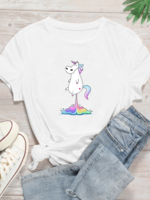 Casual Animal Short Sleeve T-Shirts - Noracora
