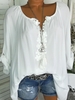 Casual Appliqued Casual Tops