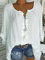 Casual Appliqued Casual Tops