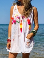 Casual Bateau/boat Neck A-Line Cotton Tanks & Camis - Noracora