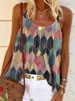 Casual Checkered/plaid Cotton-Blend Tanks & Camis - Noracora