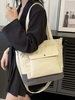 Casual Color Block All Season Polyester Zipper Household Standard Canvas Regular Shopping Totes for Women