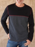 Casual Color-Block Cotton-Blend Men-Shirts - Noracora
