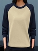 Casual Color Block Spring/Fall Micro-Elasticity Daily Long Sleeve Crew Neck H-Line Regular Sweatshirts for Women