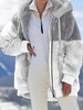 Casual Color Block Winter Natural No Elasticity Daily Fluff/Granular fleece fabric H-Line Fleece Teddy Jackets for Women