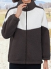 Casual Color Block Winter No Elasticity Daily Loose Warmth Long Sleeve Fluff/Granular fleece fabric Teddy Jackets for Women