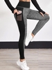 Casual Color Block Winter Polyester Daily Long Legging H-Line Regular Leggings for Women