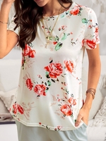 Casual Cotton Bateau/boat Neck Shift T-Shirts - Noracora