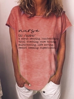 Casual Cotton-Blend Letter T-Shirts - Noracora