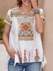 Casual Cotton-Blend Short Sleeve Casual Tops