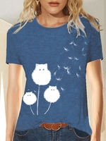 Casual Cotton-Blend T-Shirts - Noracora