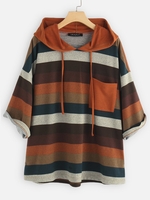 Casual Cotton Hoodie 3/4 Sleeve Tops