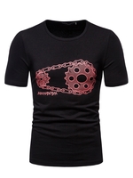 Casual Crew Neck Abstract Men-T-Shirts - Noracora