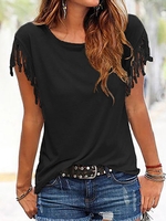 Casual Crew Neck Casual Tops