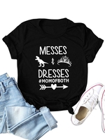 Casual Crew Neck Cotton T-Shirts - Noracora