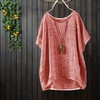 Casual Crew Neck Short Sleeve Bamboo Fiber Casual Tops