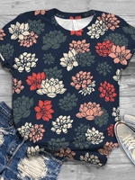 Casual Crew Neck T-Shirts - Noracora