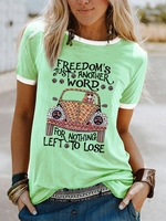 Casual Crew Neck T-Shirts - Noracora