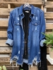 Casual Denim Plain Shirt Collar Jackets - Noracora