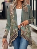 Casual Ethnic Spring/Fall No Elasticity Daily Jersey Long Sleeve Regular H-Line Kimonos for Women