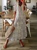 Casual Ethnic Summer Polyester Natural Daily Half sleeve A-Line No Dresses for Women