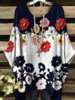 Casual Floral Crew Neck Bamboo Tops