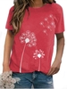 Casual Floral Floral-Print Cotton-Blend T-Shirts - Noracora