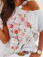 Casual Floral Long Sleeve T-Shirts - Noracora