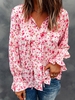Casual Floral Spring/Fall Polyester Daily Long Sleeve Regular H-Line Regular Blouses for Women