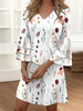 Casual Floral Spring/Fall Viscose No Elasticity Daily Loose Short H-Line Dresses for Women