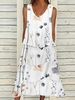Casual Floral Summer Natural Loose Long Sleeveless A-Line FF Dresses for Women