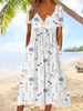 Casual Floral Summer Polyester Natural Loose Maxi Regular No Dresses for Women