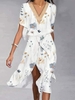 Casual Floral Summer V neck Natural Lightweight Party Long FF Dresses for Women