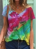 Casual Floral T-Shirts - Noracora