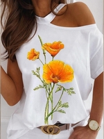 Casual Floral T-Shirts - Noracora
