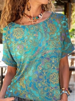 Casual Geometric T-Shirts - Noracora