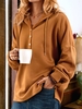 Casual Hooded Knitted Fabric Loose Hoodies & Tunic Sweatshirts