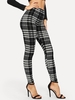 Casual Houndstooth Winter Heavyweight Regular Fit Jersey Long Legging X-Line Leggings for Women