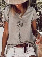 Casual Jersey Dandelion Loose T-Shirts