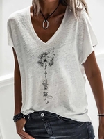 Casual Jersey Loose Dandelion T-Shirts