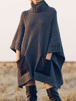 Casual Knitted Solid Long Sleeve Sweaters - Noracora